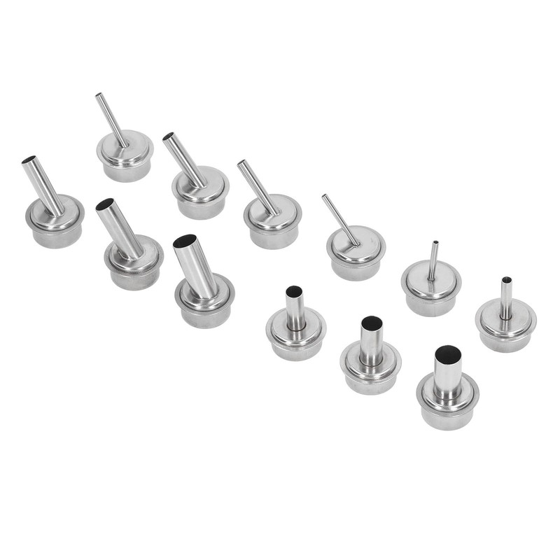 12Pcs Universal Hot Air Gun Nozzle Stainless Steel Standard Size