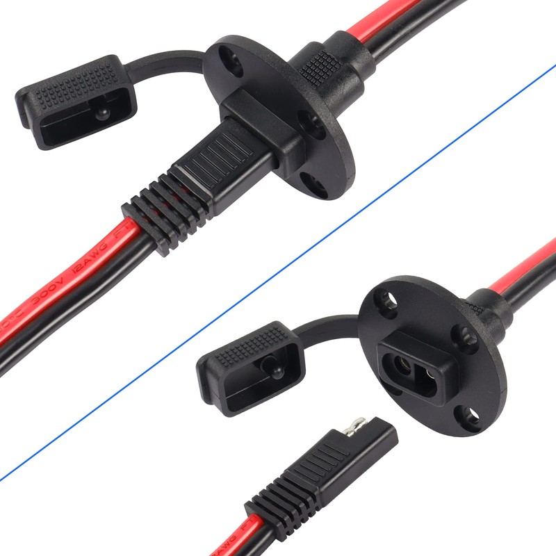 CERRXIAN 0.3m 10AWG SAE Mount Panel Solar Cable, SAE 2