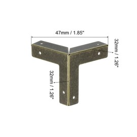 sourcing map 8 Pcs Decorative Box Corner Cover, 32mm Metal Edge Guard, Furniture Corner Edges Protector, Bronze