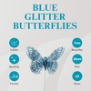 Corsage Creations - 7cm Glitter Butterflies - Blue (12pcs per