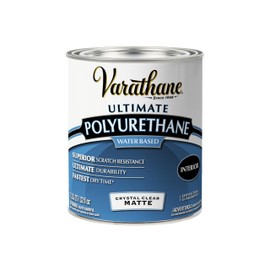 Varathane Water-Based Crystal-Clear Ultimate Polyurethane | Interior Wood Protection | Fast Dry Time | Easy Clean Up | Matte | Quart