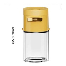 Salt and Pepper Shakers Precise Quantitative Push Type, 2024 New Multifunctional Salt Control and Seasoning Bottle, Spice Jars Seasoning Shaker Containers for Kitchen Cooking Camping (Yellow)