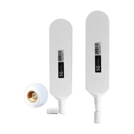 Vecys 4G LTE Antenna SMA Male Connector 42dBi 4G/5G High Gain Omni Directional Glue Stick Antenna 600-6000Mhz (White,2 Pcs)