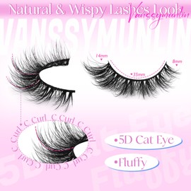 Natural False Eyelashes 14mm Fairy Lashes Wispy Lashes 3D Mink Pestañas Postizas Naturales Fake Eyelashes by Vanssymunlin