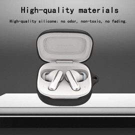 YAODLE Case Compatible with JBL Live Flex 3 Protective Case, Shockproof Soft Case, with Carabiner, Anti-Fingerprint, Anti-Abrasion (White)