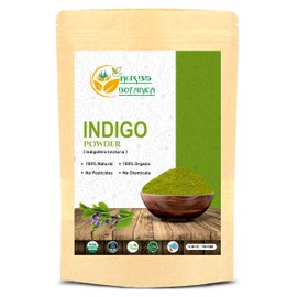 Herbs Botanica Indigo Powder For Hair - Indigofera Tinctoria (100% Natural Organically Henna Grown) 150 Grams / 5.3 Oz Natural Black Hair Dye, Natural Henna Herbs and Corps