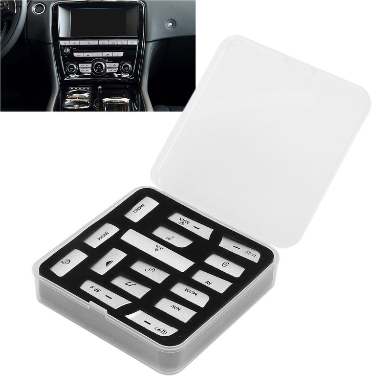 16pcs/Set Air Conditioner Button Switch Cover Silver Replacement for Jaguar