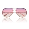VIVIENFANG Premium Rimless Oversized Aviator Sunglasses for Women, Polarized PC