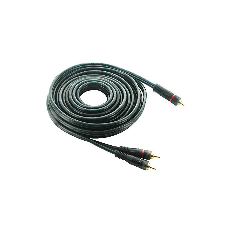 6m Subwoofer Cable 1RCA to 2RCA Y Splitter Shielded Audio