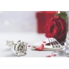 BESZONE Solid Pure Tin Rose 10Th Anniversary Gift Handcrafted Sculpture