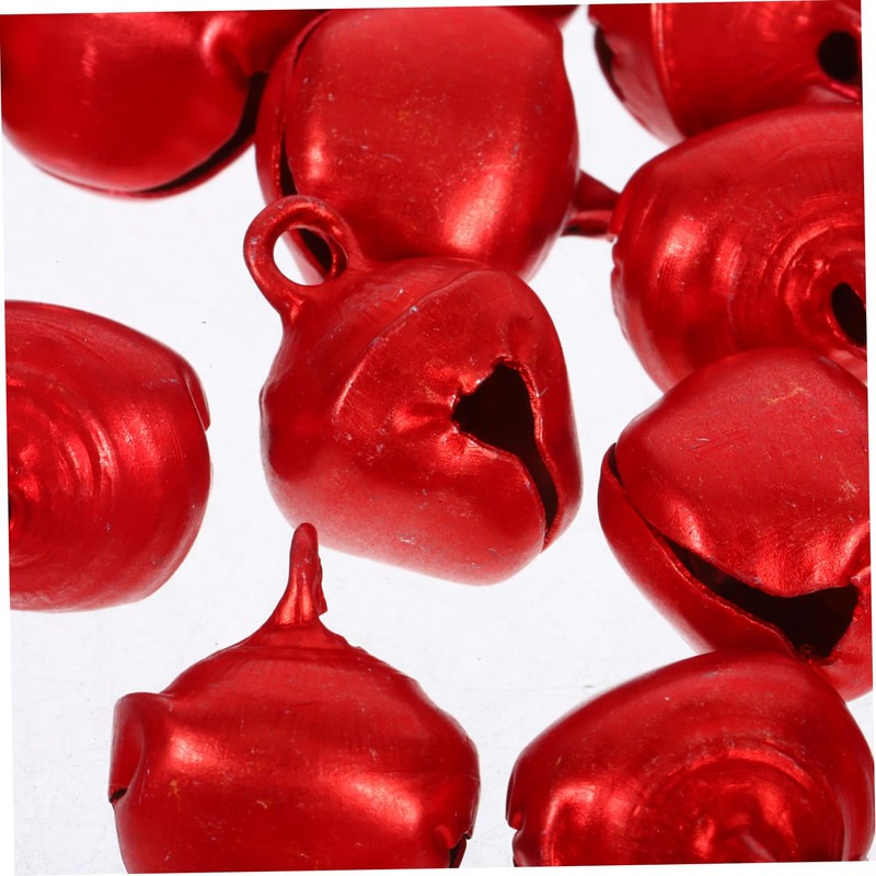 Hohopeti 100pcs Aluminum Christmas Bells for Crafting Jingle Bells Red