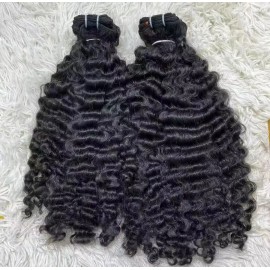 Cuticle Aligned Hair Extensions Cambodian Best Quality Raw Human Hair Straight Natural Wave Burmese Curly Hair Bundle Vendorcolor: natural wave bundle, Stretched Length: 20 Inches