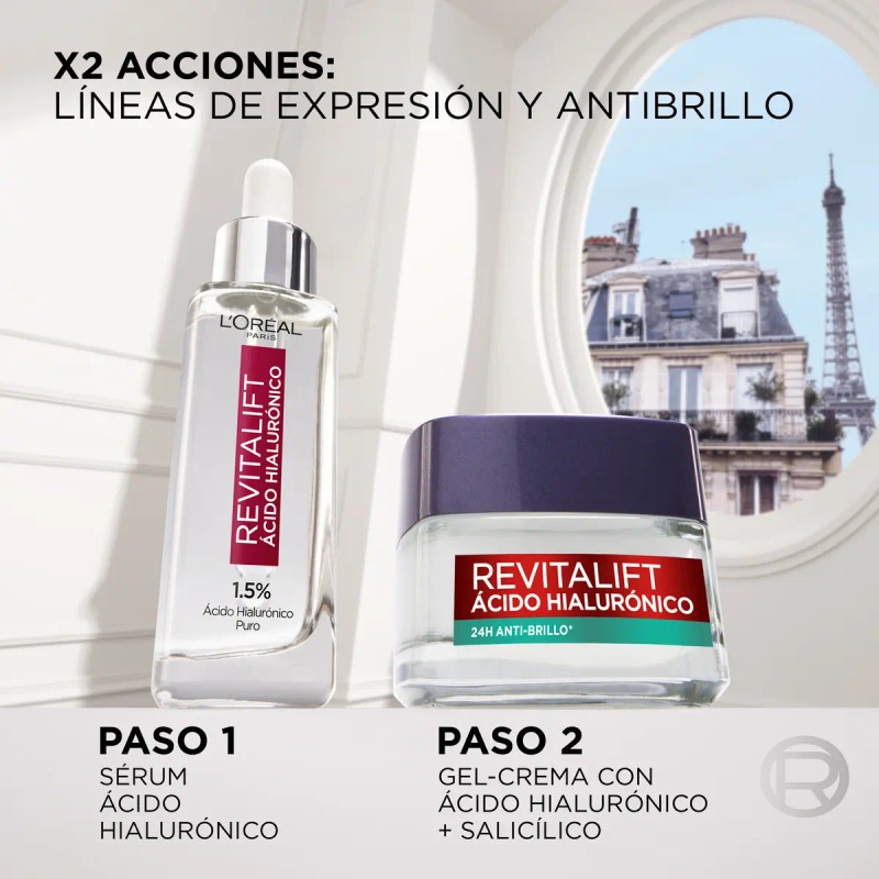 Gel Crema Hidratante Oréal Paris Revitalift Ácido Hialurónico