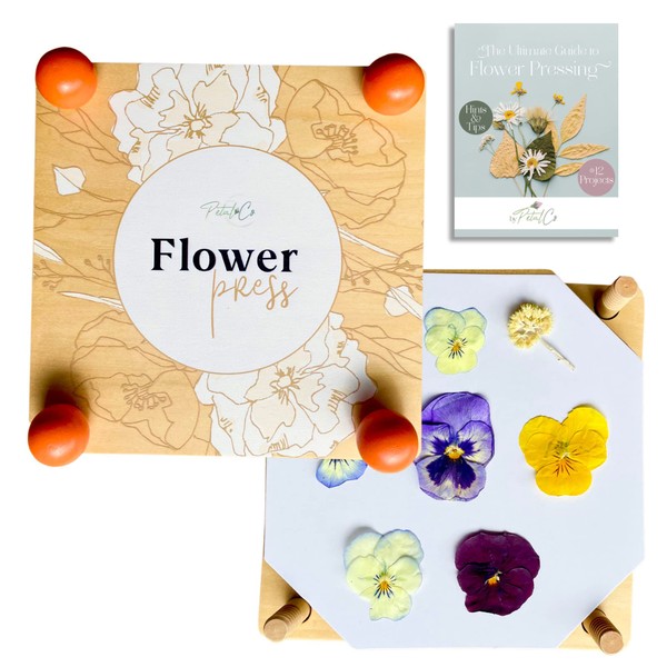Kid's Flower Press Kit & Leaf Press | Free EBook on Flower Pressing | Wooden Art Kit | Pressed Flower Art Kit | Gift for Kids | Flower Pressing Kit for Adults Too. Plant Press Kit., (SP2016)