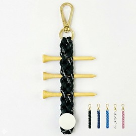 Golf Tee & Marker Holder, Lightweight, Compact with Carabiner, Belt Attachment, Holds 3 Tees (Black)