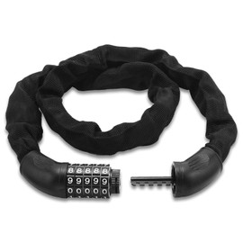 Bicycle Lock High Security with 5 Digit 100 cm Length, Bicycle Lock Combination Lock Children Chain Lock Bike Lock Bike Lock 6 mm Thickened Chain for Bicycle, Motorcycle, Scooter