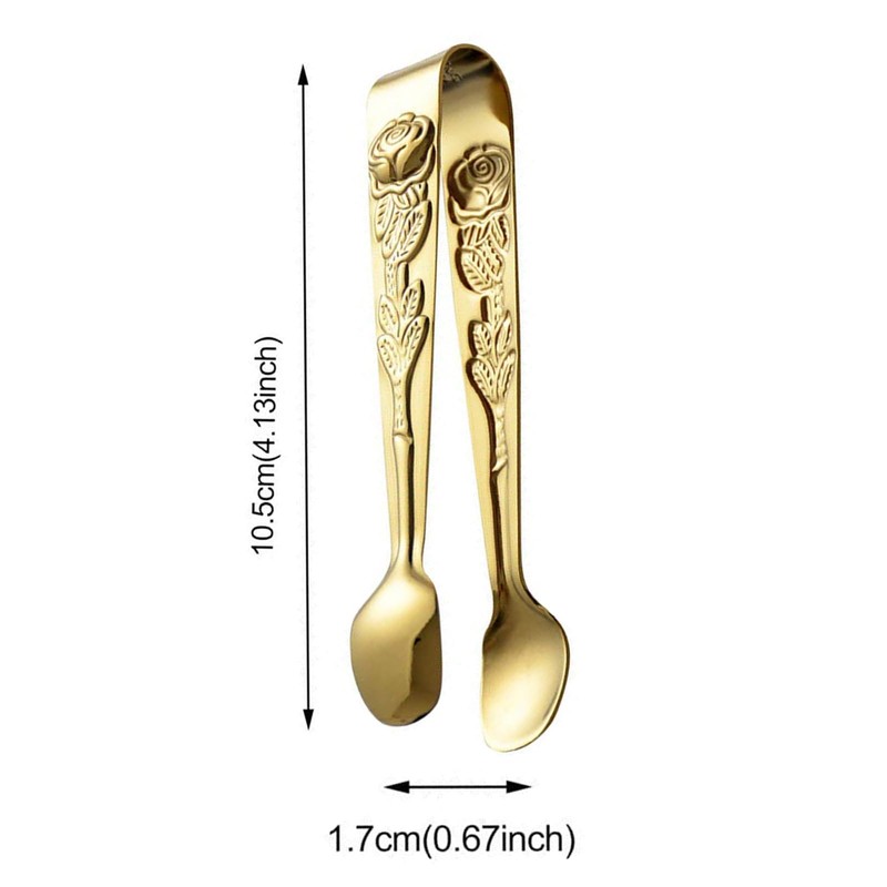 Mini Sugar Tongs, Stainless Steel Serving Tool - Rose Sugar