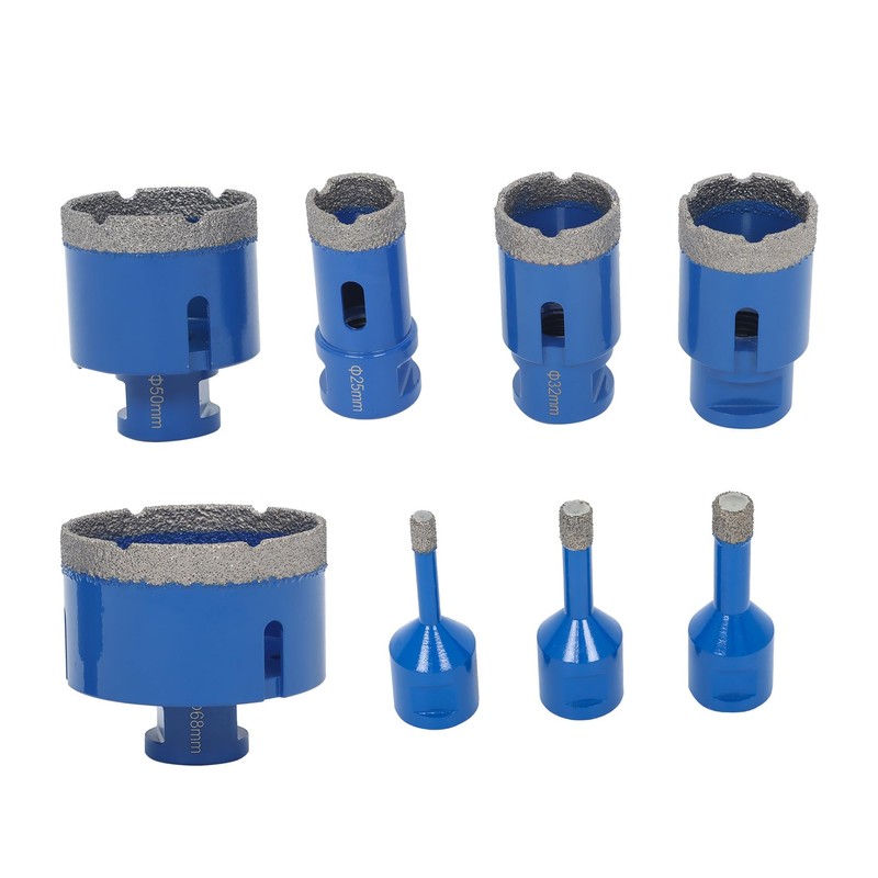 LiGuVCY Blue 6-68mm 8 Pcs Diamond Core Drill Bit Set,