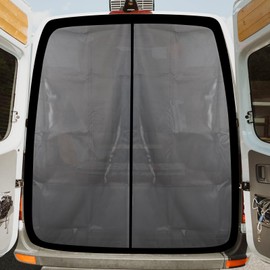 LFGUD 65''H x 65''W Van Bug Screen Universal Size Rear Door Window Covers with Magnetic Closure Car Window Screens for Camping Fits Standard Roof Mercedes Sprinter Ford Transit and RAM Promaster