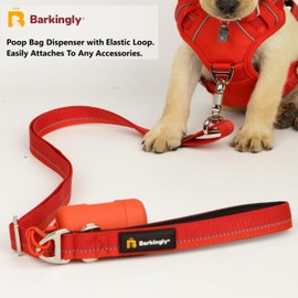 Barkingly. Dog Poop Bag Holder and Dispenser (Black) with 50 Strong, Earth Friendly, Plant Based Compostable Poop Bags with Tie Handles, Made of Corn Starch for Zero Waste.