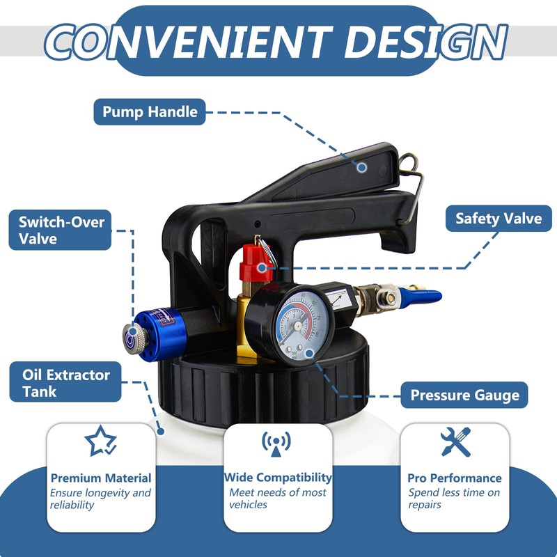 Bicos 10L Pneumatic Fluid Extractor Dispenser Set Transmission Fluid Pump