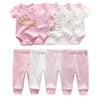 Kiddiezoom Baby 9-Piece Neutral Short Sleeve Long Pants Legging Outfit