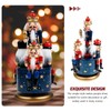 Cabilock Nutcracker Music Box 3 Wooden Nutcracker Soldier Toy Christmas