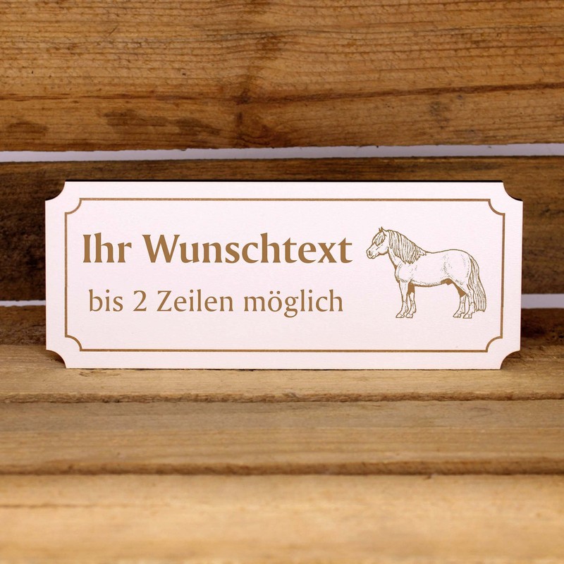 Engraved with Shetland Pony Motif and Desired Text Door Sign