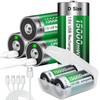 Rechargeable D Batteries 6 Pack with USB-C Charging Cable,1.5V Lithium