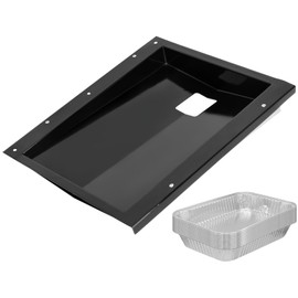 69803 Drip Pan w/ 6415 Aluminum Foil Grease Tray Liners for Weber Spirit 200 SER (w/ "Up Front" Controls), for Weber Spirit E210 S210 E215 E220 S220, E210 CLASSIC Parts Grill Grease Tray Replacement
