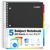 SUNEE 5 Subject Graph Paper Notebook - 400 Pages, 9"x11",