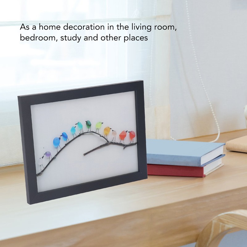 Sea Glass Birds Photo Frame 12 Birds Unique Wooden Frame