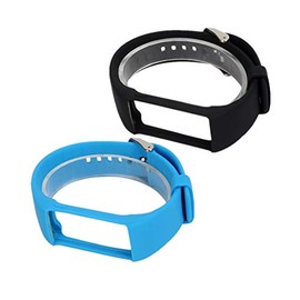 HUABAO Watch Strap Compatible with Polar A360,Adjustable Silicone Sports Strap Replacement Band for Polar A360 Smart Watch (Black+Blue)