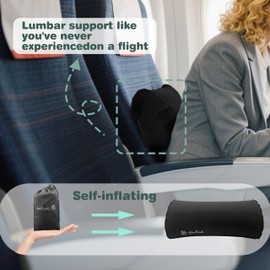 SSS·UrbanForests Inflatable Neck and Lumbar Support Pillow with Adjustable Straps for Travel and Office Use