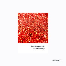 Glitter for Resin Red Holographic Metallic Crystals for Epoxy Craft Extra Chunky Flakes Tumblers Wax Melt 100g / 3.5oz