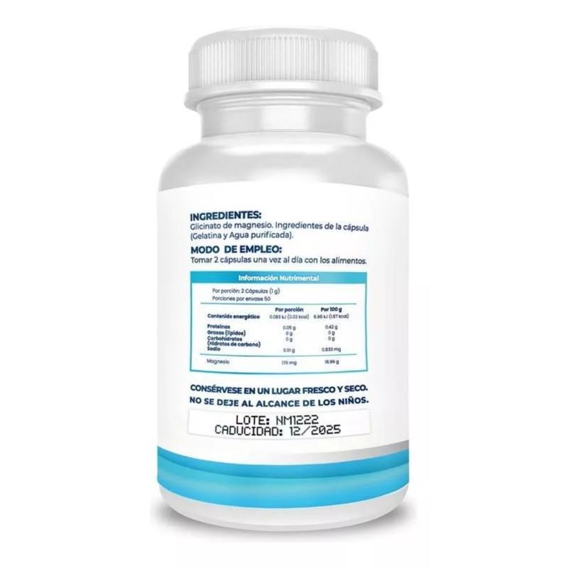 Naíma Glicinato De Magnesio 500mg - 100 Cápsulas Por Frasco