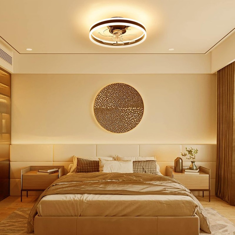 BIXIBIN 52" Modern Ceiling Fan with Light, Remote Control, 3-Speed