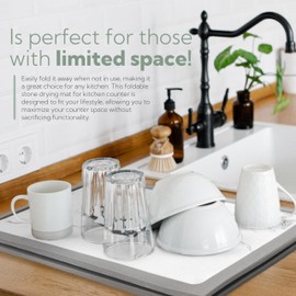 DON & CLAIRE Dish Drying Mats for Kitchen Counter with Ultra Absorption - Eco-Friendly Stone Drying Mat for Kitchen Counter - Quickly Dry & Non-Slip