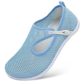 L-RUN Women's Water & Land Shoes Quick Drying Swimming Shoes for Women Men Non-Slip Blue S(Women:6-7, Men:5-6) M US