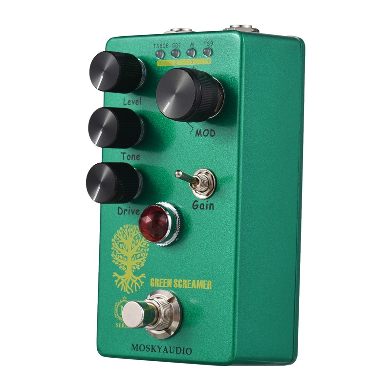 MOSKYAudio Booster/Overdrive Guitar Effect Pedal 4 Mode Switch & Level/Tone/Drive