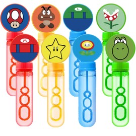 12 Pieces Super Bros Bubble Sticks for Super Bros Theme Birthday Party Favours Children Bubbles Party Accessories
