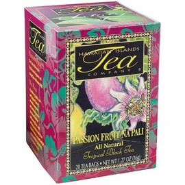 Hawaiian Islands Passion Fruit Na Pali Tropical Black Tea, All Natural - 20 Teabags Per box (120 Tea Bags (Pack of 6))