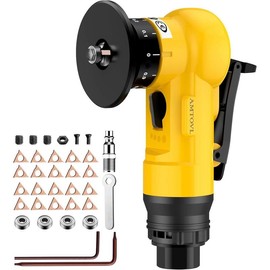 EYPINS Air Chamfer Tool,Pneumatic Chamfering Machine for Metal Round Corner,45 Degree Arc,30000 RPM,1/4" Air Deburring Trim Beveling Tool for Metal,Steel,Aluminum,Brass,Acrylic,Wood,C/R blade - Colour: Yellow