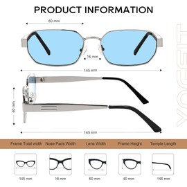 YOGFIT Trendy Polarized Sunglasses for Women Men, Retro Square Hexagonal UV400 protection sunglasses