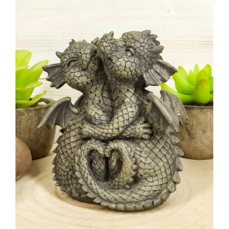 Ebros Romantic Valentines Baby Garden Dragons Cuddling Tight Statue 5.25"