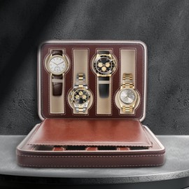 8 Slot Watch Box Faux Leather Storage Valet Premium Watch Storage Display Case for Men