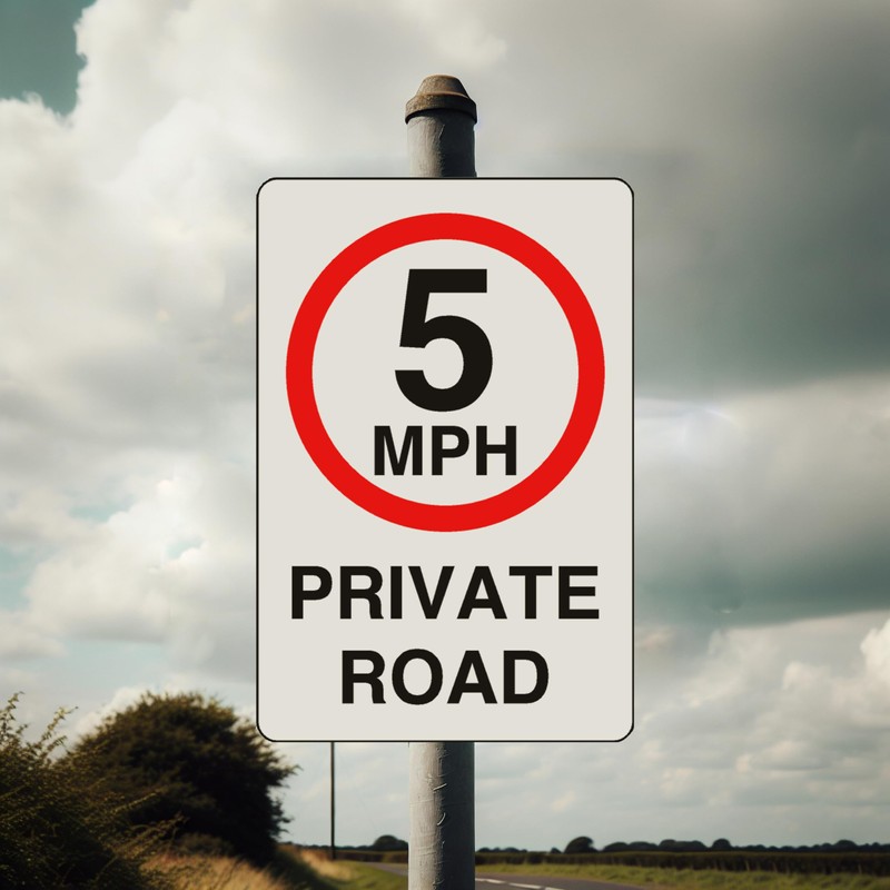 5mph private road speed limit sign- 3mm Aluminum Dibond high-visibility