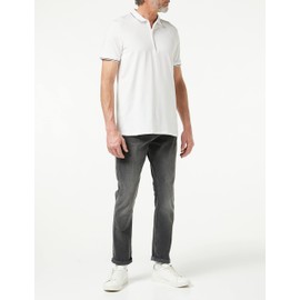 Armani Exchange Men's Logo Zip Jersey Polo, White, M