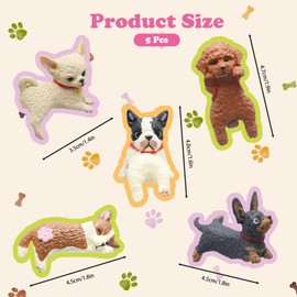 5 Pcs Mini Dog Cute Car Rearview Mirror Ornament,Resin Dog Dashboard Decorations, Desk Decorations, Puppy Figurine for Car Interior Accessories Home Garden Decor Funny Gifts for Puppy Lover.