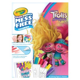 Crayola Trolls 3, Color Wonder Mess Free Coloring Pages & Markers, Gift for Kids, Age 3, 4, 5, 6